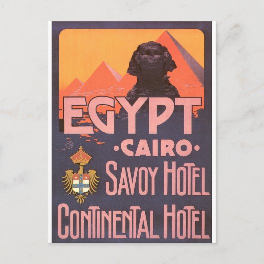 Cairo Egypt Vintage Travel Poster Briefkaart (Voorkant)