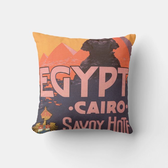 Cairo Egypt Vintage Travel Poster Kussen (Voorkant)