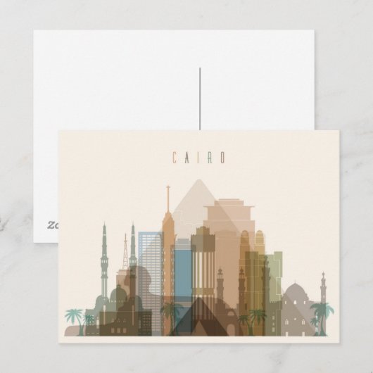 Caïro, Egypte | City Skyline Briefkaart (Voorkant / Achterkant)