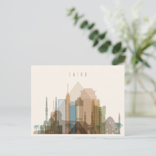 Caïro, Egypte | City Skyline Briefkaart (Staand voorkant)