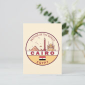 Cairo Egypte City Skyline Embleem Briefkaart (Staand voorkant)