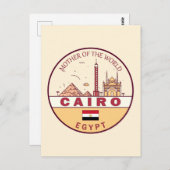 Cairo Egypte City Skyline Embleem Briefkaart (Voorkant / Achterkant)