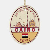 Cairo Egypte City Skyline Embleem Keramisch Ornament (Rechts)