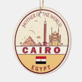 Cairo Egypte City Skyline Embleem Keramisch Ornament (Links)