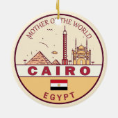 Cairo Egypte City Skyline Embleem Keramisch Ornament (Achterkant)