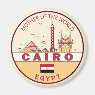 Cairo Egypte City Skyline Embleem Magneet