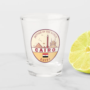 Cairo Egypte City Skyline Embleem Shot Glas