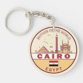 Cairo Egypte City Skyline Embleem Sleutelhanger (Voorkant)