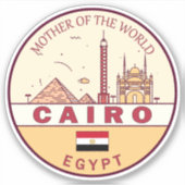 Cairo Egypte City Skyline Embleem Sticker (Voorkant)