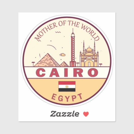 Cairo Egypte City Skyline Embleem Sticker (Vel)