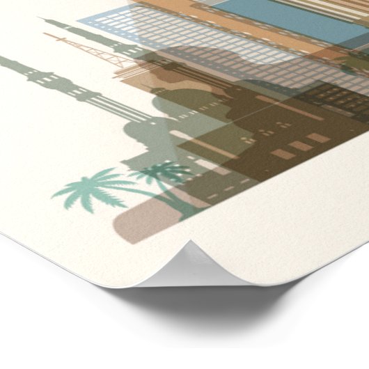 Caïro, Egypte | City Skyline Poster (Hoek)