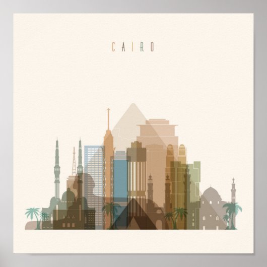 Caïro, Egypte | City Skyline Poster (Voorkant)