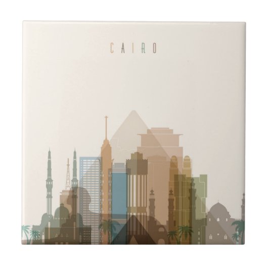 Caïro, Egypte | City Skyline Tegeltje (Voorkant)