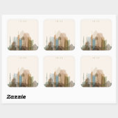 Caïro, Egypte | City Skyline Vierkante Sticker (Vel)