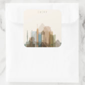 Caïro, Egypte | City Skyline Vierkante Sticker (Tas)