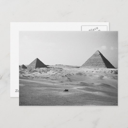Caïro Egypte, Giza Pyramids Briefkaart (Voorkant / Achterkant)