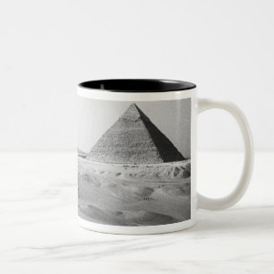 Caïro Egypte, Gizeh Piramides Tweekleurige Koffiemok