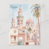 Caïro Egypte Gouache Schilderillustratie Reizen Briefkaart (Voorkant)