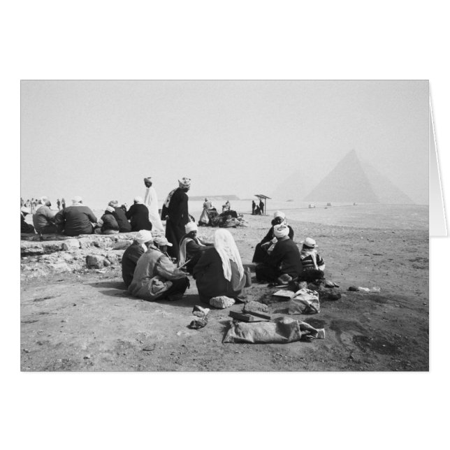 Caïro Egypte, Kamelenrenners Giza Piramides (NR) 2 (Voorkant Horizontaal)