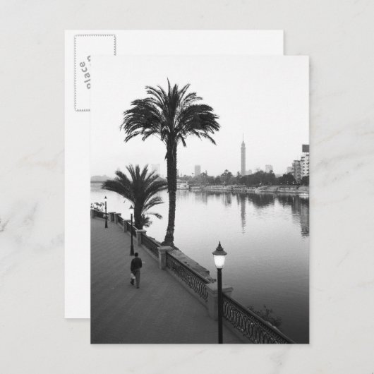 Caïro Egypte, langs de Nijlrivier Briefkaart (Voorkant / Achterkant)