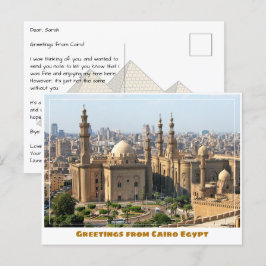 Caïro Egypte met moskee Briefkaart