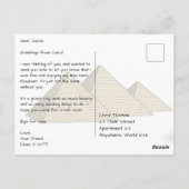 Caïro Egypte met Sphinx Briefkaart (Achterkant)
