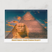 Caïro Egypte met Sphinx Briefkaart (Voorkant)
