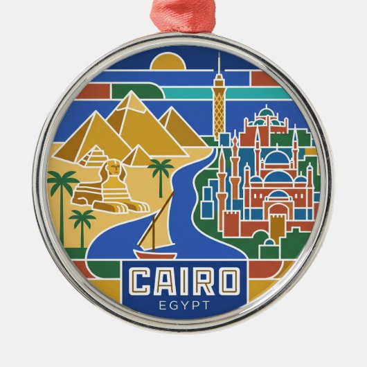 Caïro Egypte Metalen Ornament (Voorkant)