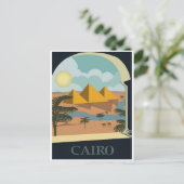 Caïro Egypte piramides Vintage reizen Briefkaart (Staand voorkant)