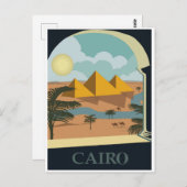 Caïro Egypte piramides Vintage reizen Briefkaart (Voorkant / Achterkant)