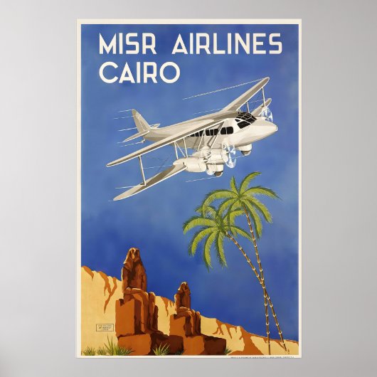 Caïro Egypte Piramides Wereld Oude Reisposter Poster (Voorkant)