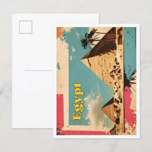 Caïro Egypte Pop Kunst Reizen Illustratie Briefkaart
