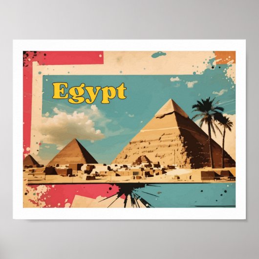 Caïro Egypte Pop Kunst Reizen Illustratie Poster (Voorkant)