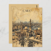 Caïro Egypte Reizen Briefkaart (Voorkant / Achterkant)