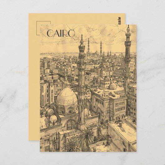 Caïro Egypte Reizen Briefkaart (Voorkant / Achterkant)