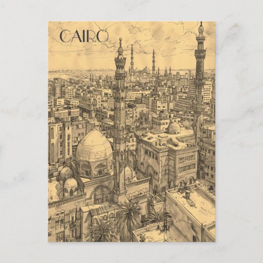 Caïro Egypte Reizen Briefkaart (Voorkant)