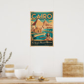 Caïro Egypte Retro Reisposter Kunstprint Poster (Keuken)