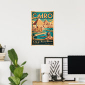 Caïro Egypte Retro Reisposter Kunstprint Poster (Thuiskantoor)