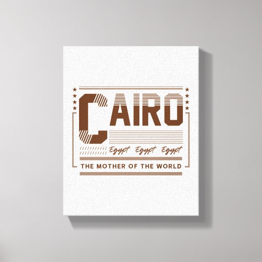 Caïro Egypte Typografie Grafisch | Modern Ontwerp Canvas Afdruk (Voorkant)