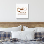 Caïro Egypte Typografie Grafisch | Modern Ontwerp Canvas Afdruk (Insitu (Slaapkamer))