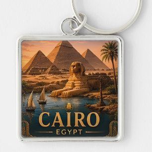🧲 Caïro Egypte Vakantie Aandenken Voor Reizigers Sleutelhanger