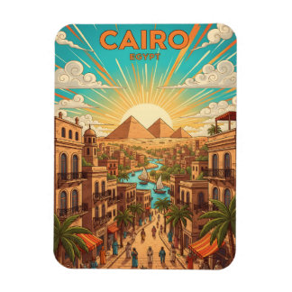 Caïro Egypte Vintage Reisansichtkaart met Piramide Magneet