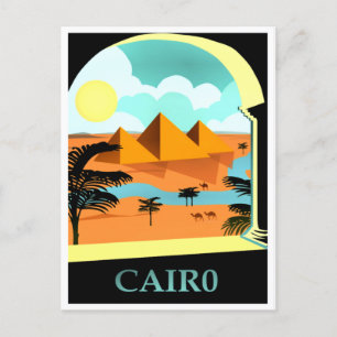 Cairo, Egypte vintage reisposter Briefkaart
