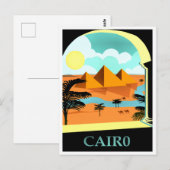 Cairo, Egypte vintage reisposter Briefkaart (Voorkant / Achterkant)