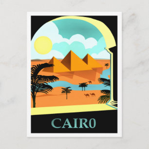 Cairo, Egypte vintage reisposter Briefkaart