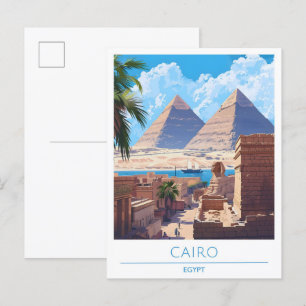 Caïro Egypte Vintage Reizen Briefkaart