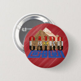 Cairo Egyptian Pyramids Ronde Button 5,7 Cm