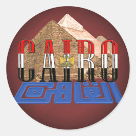 Cairo Egyptian Pyramids Ronde Sticker