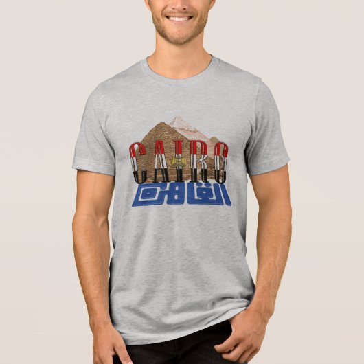 Cairo Egyptian Pyramids Tri-Blend Shirt (Voorkant)