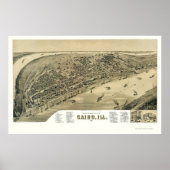 Caïro, IL Panorama Map - 1888 Poster (Voorkant)